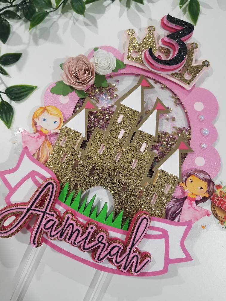 Princess Cake Topper, Girly cake topper, Princessy Cake topper, Princess Party Decor, Pretty Princess Cake Decor
