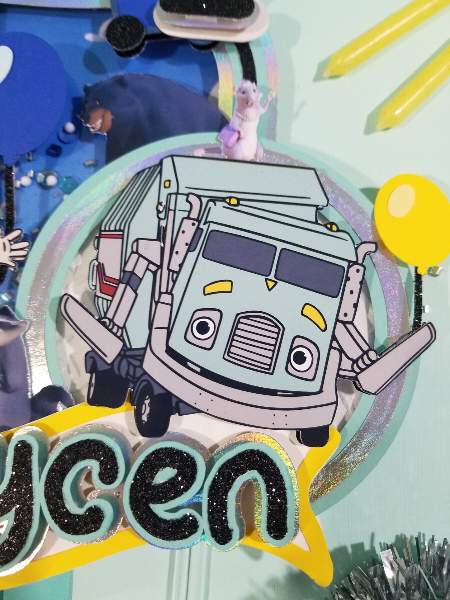 Trash Truck Cake Topper