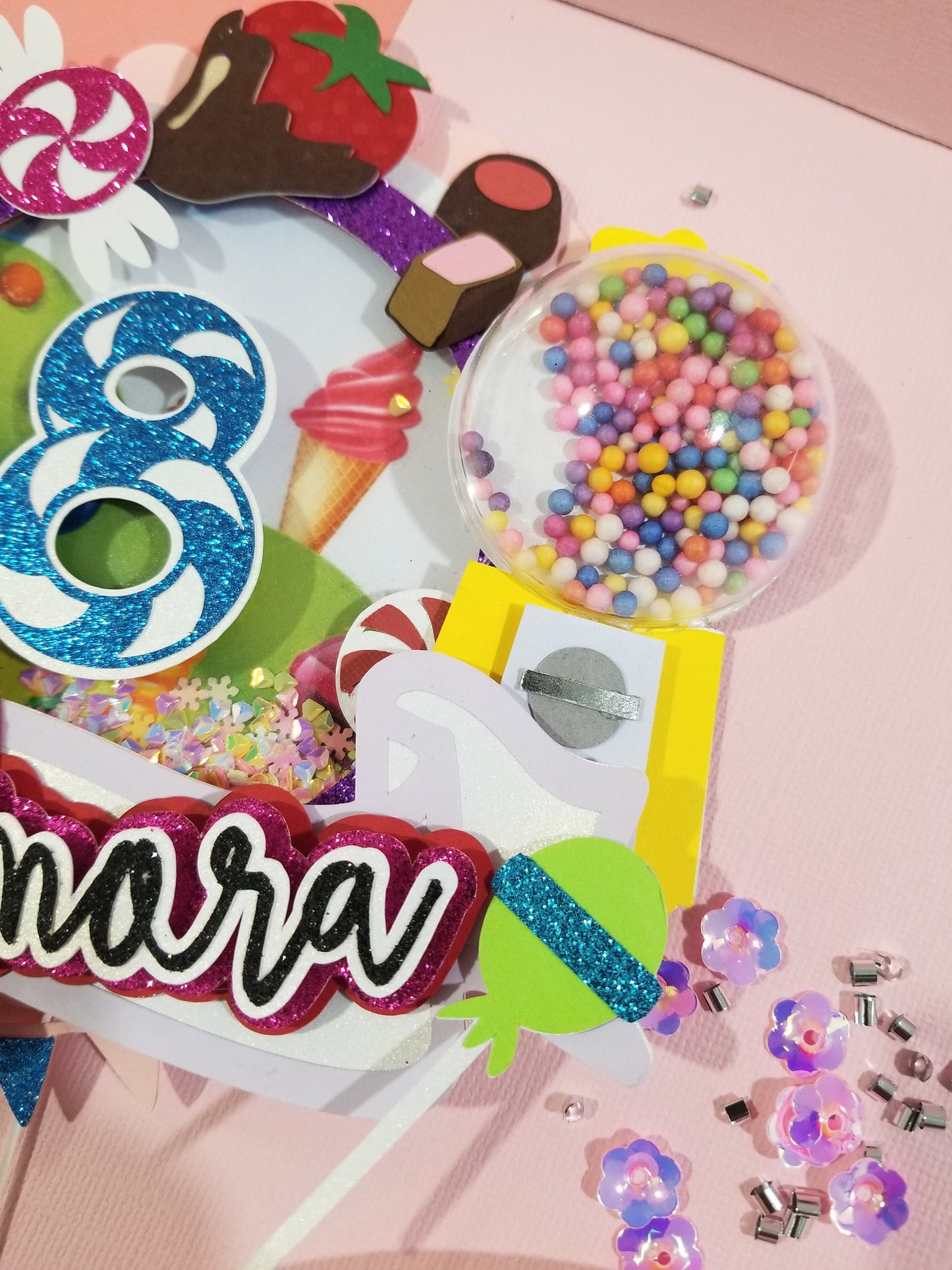 Candy Cake Topper, Two Sweet Cake Topper,