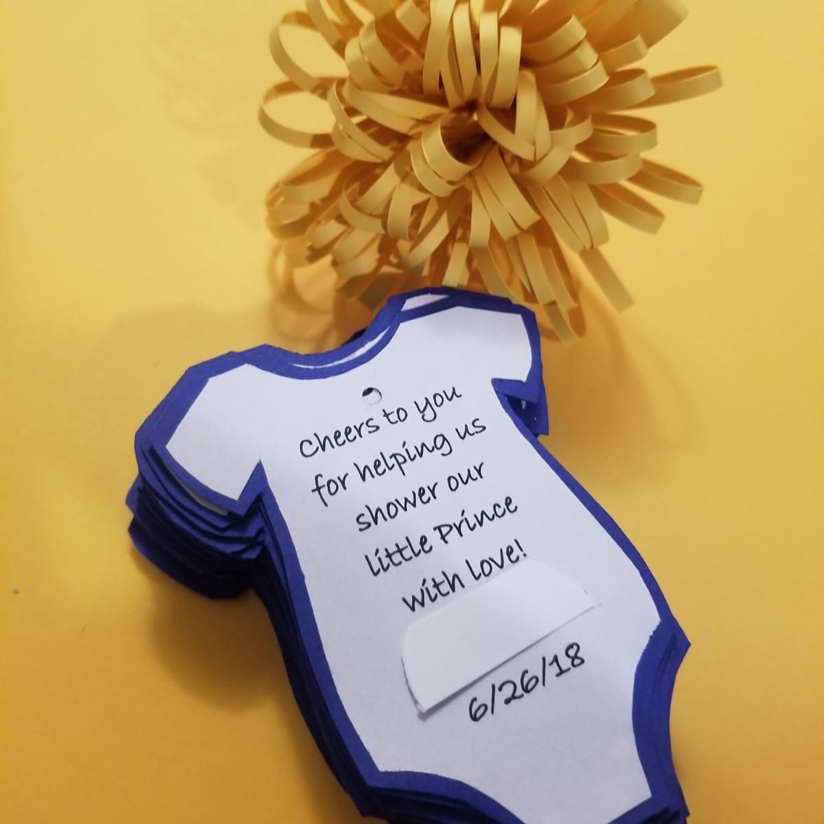 Baby shower favor tag
