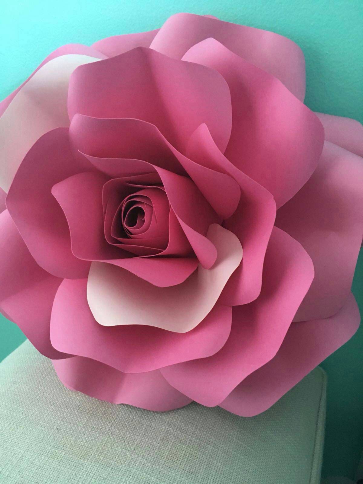 Cam's signature Large Rose, paper flower, paper flower template, diy