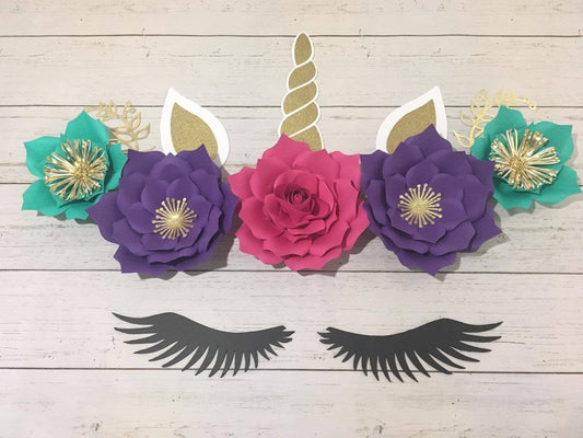 Unicorn wall decor, unicorn theme, room decor, unicorn with flower crown, baby nursery  decor, child room decor