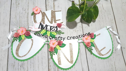 Tropical decor|high chair banner with cake topper|cake smash birthday|girl birthday|tropical theme|cake topper|smash cake