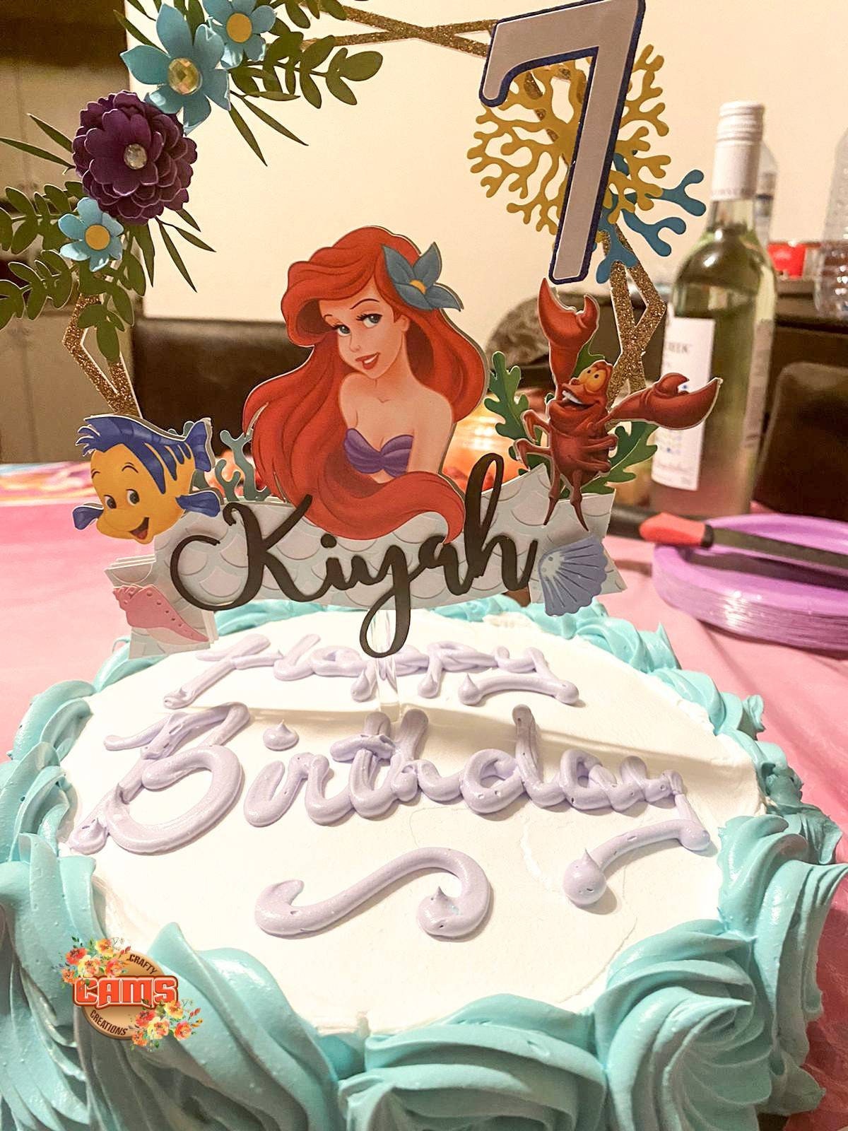 Ariel cake topper, little mermaid cake topper, little mermaid birthday decor, princess cake topper, Ariel, little mermaid birthday theme