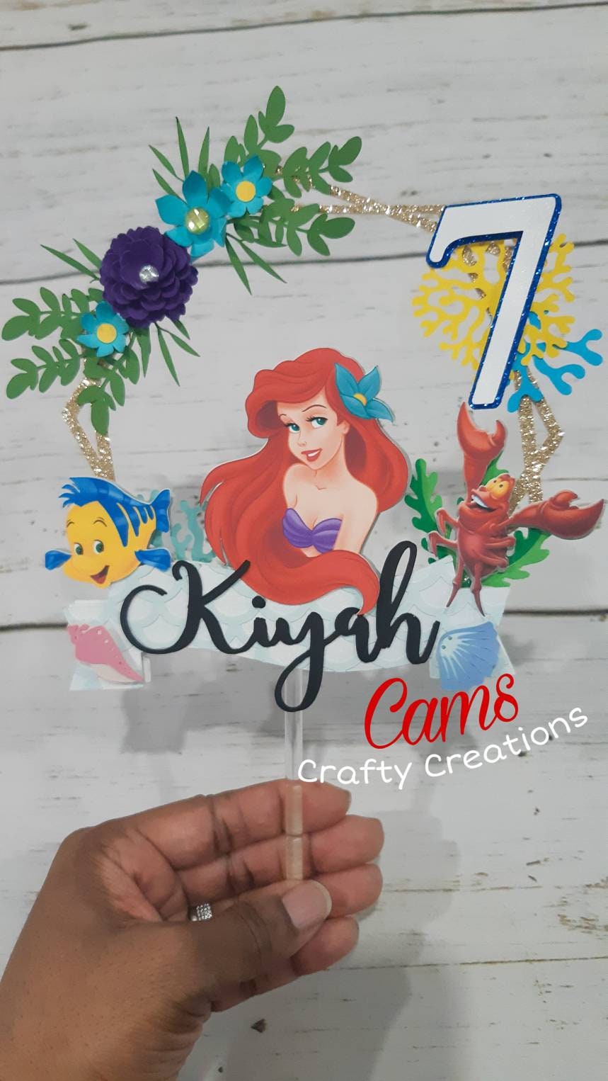 Ariel cake topper, little mermaid cake topper, little mermaid birthday decor, princess cake topper, Ariel, little mermaid birthday theme