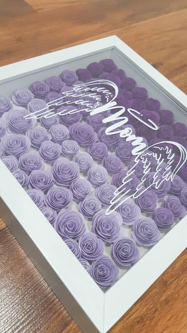 Shadow Box decor, personalized initial letter box, Name Flower Box, Handrolled flowers, Birthday Gift, Home Decor, Holidays, Anniversary