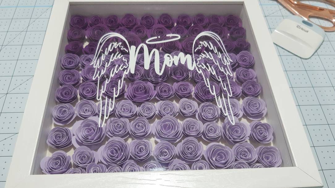 Shadow Box decor, personalized initial letter box, Name Flower Box, Handrolled flowers, Birthday Gift, Home Decor, Holidays, Anniversary