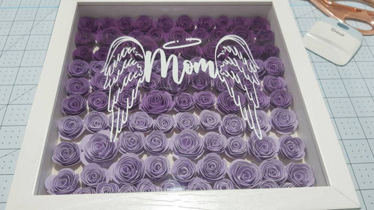 Shadow Box decor, personalized initial letter box, Name Flower Box, Handrolled flowers, Birthday Gift, Home Decor, Holidays, Anniversary