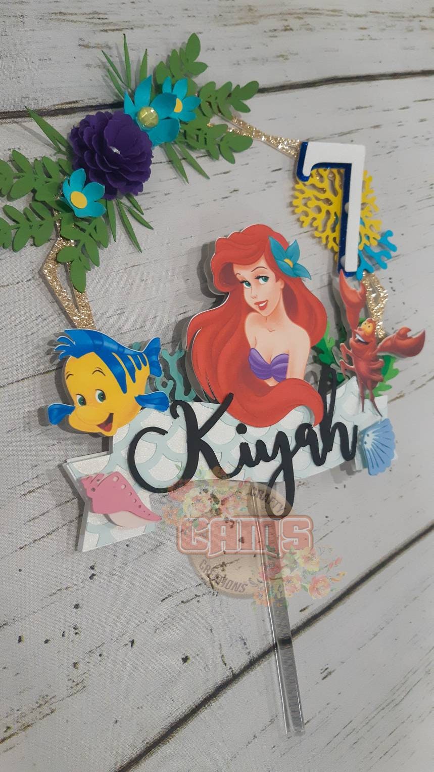 Ariel cake topper, little mermaid cake topper, little mermaid birthday decor, princess cake topper, Ariel, little mermaid birthday theme