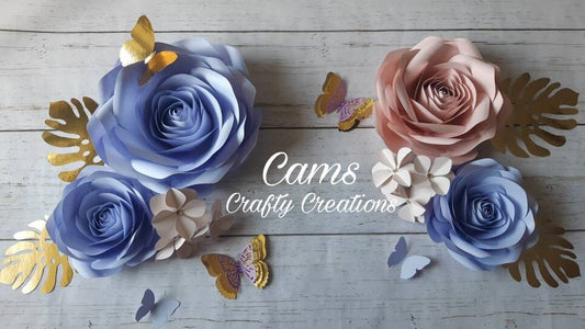 5 Piece Paper Rose Set, Nursery decor, Wall decor, Girl Room Decor, blush and lilac, Paper Flowers, Baby Room Decor