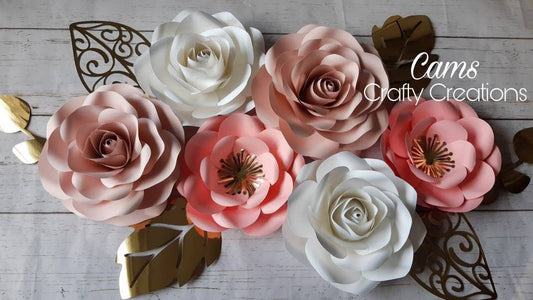 Set of 6 Rose and Blush Paper Flowers, Nursery Wall Décor, Wall Flowers, Girly Room Décor, Baby Room Décor, Makeup Room Decor