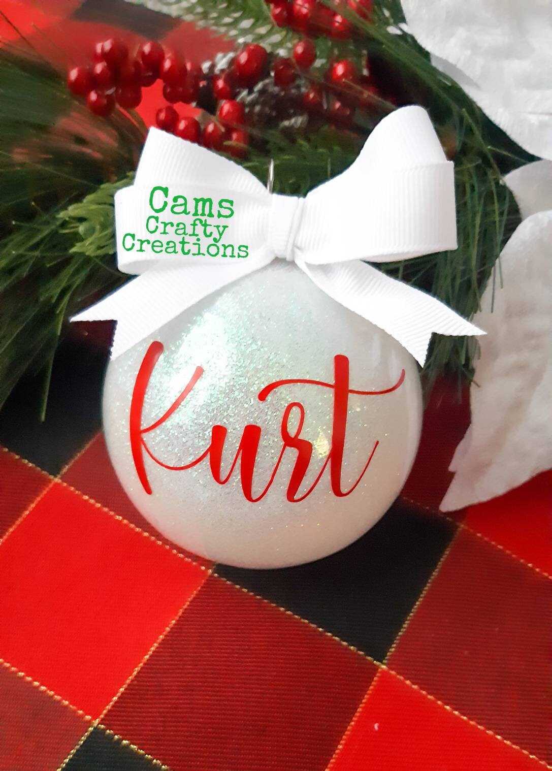 Christmas Tree Hand decorated Ornaments (shatterproof)