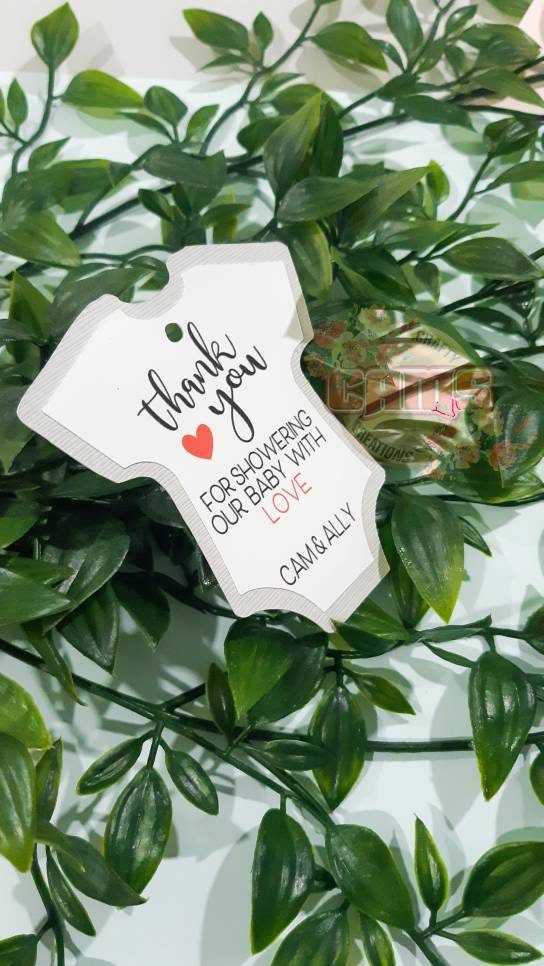 Baby shower favor tag