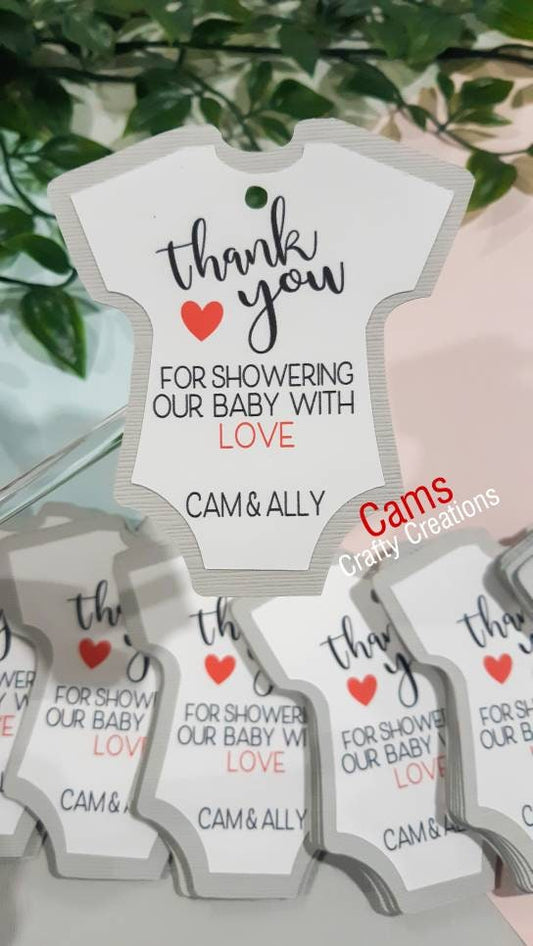 Baby shower favor tag