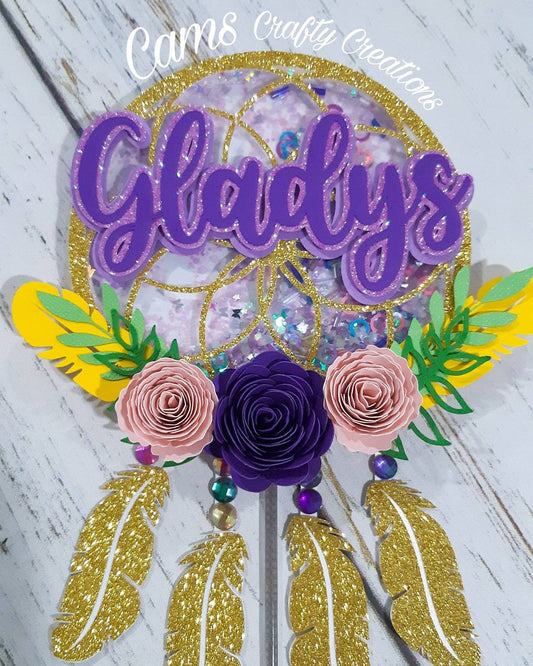 Dream catcher cake topper, dreamcatcher, cake topper, paper dream catcher, wild one
