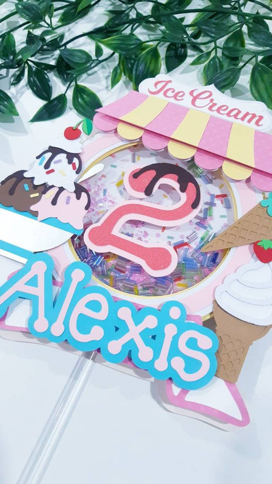 Ice Cream Birthday, Candy Land Birthday, Two Sweet Cake Topper, Two Sweet Theme Party