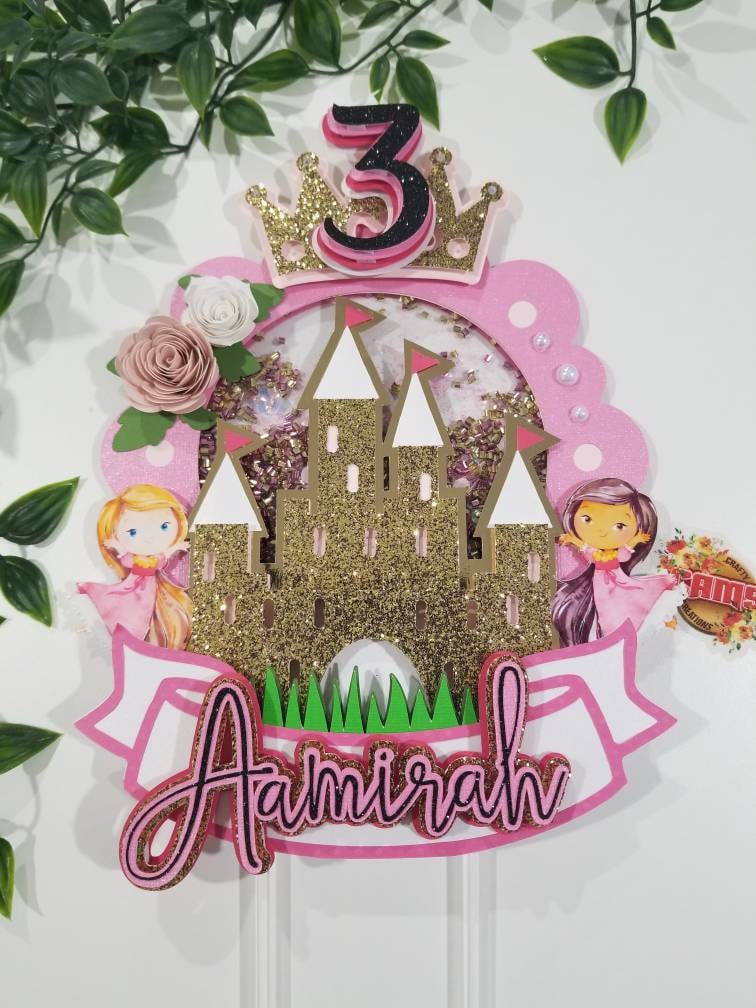 Princess Cake Topper, Girly cake topper, Princessy Cake topper, Princess Party Decor, Pretty Princess Cake Decor