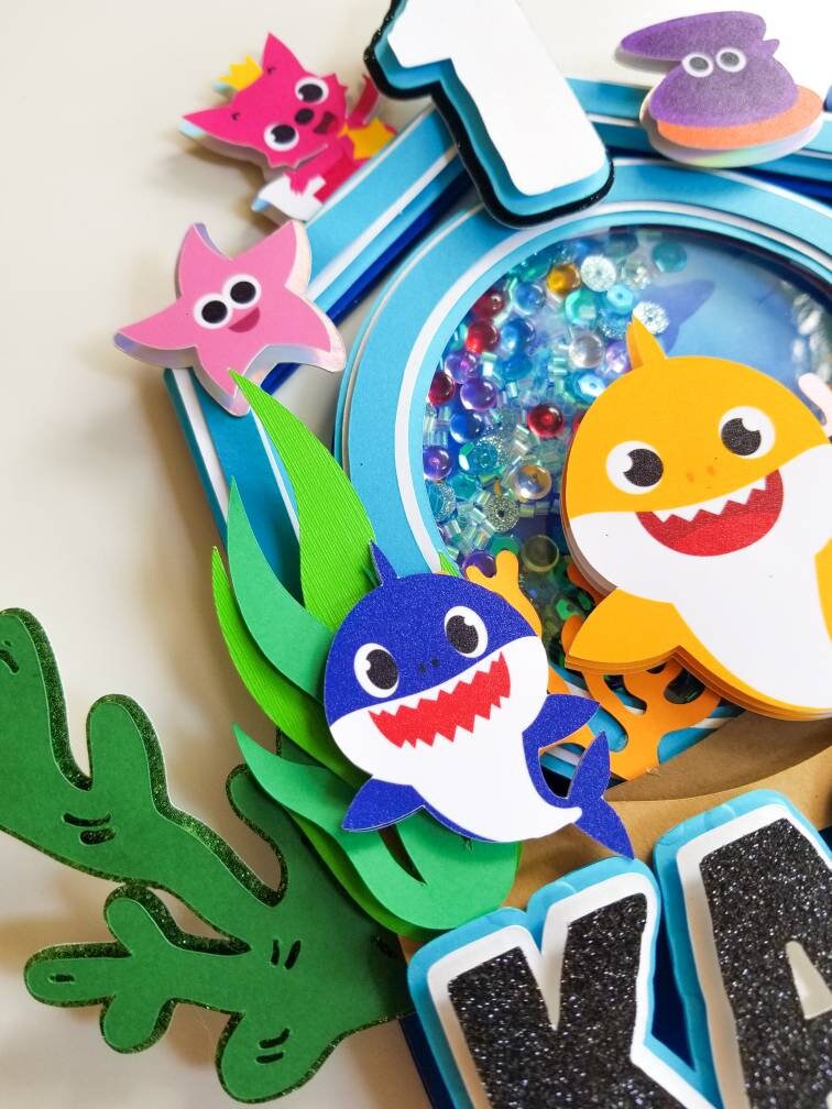 Shark family cake topper, Shark Family Party Decor