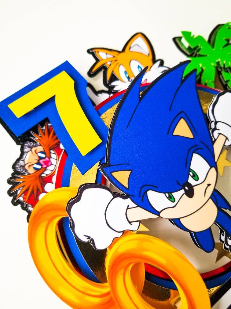 Hedgehog Cake Topper, Hedgehog Sonic party decor, Sonic banner and cake topper
