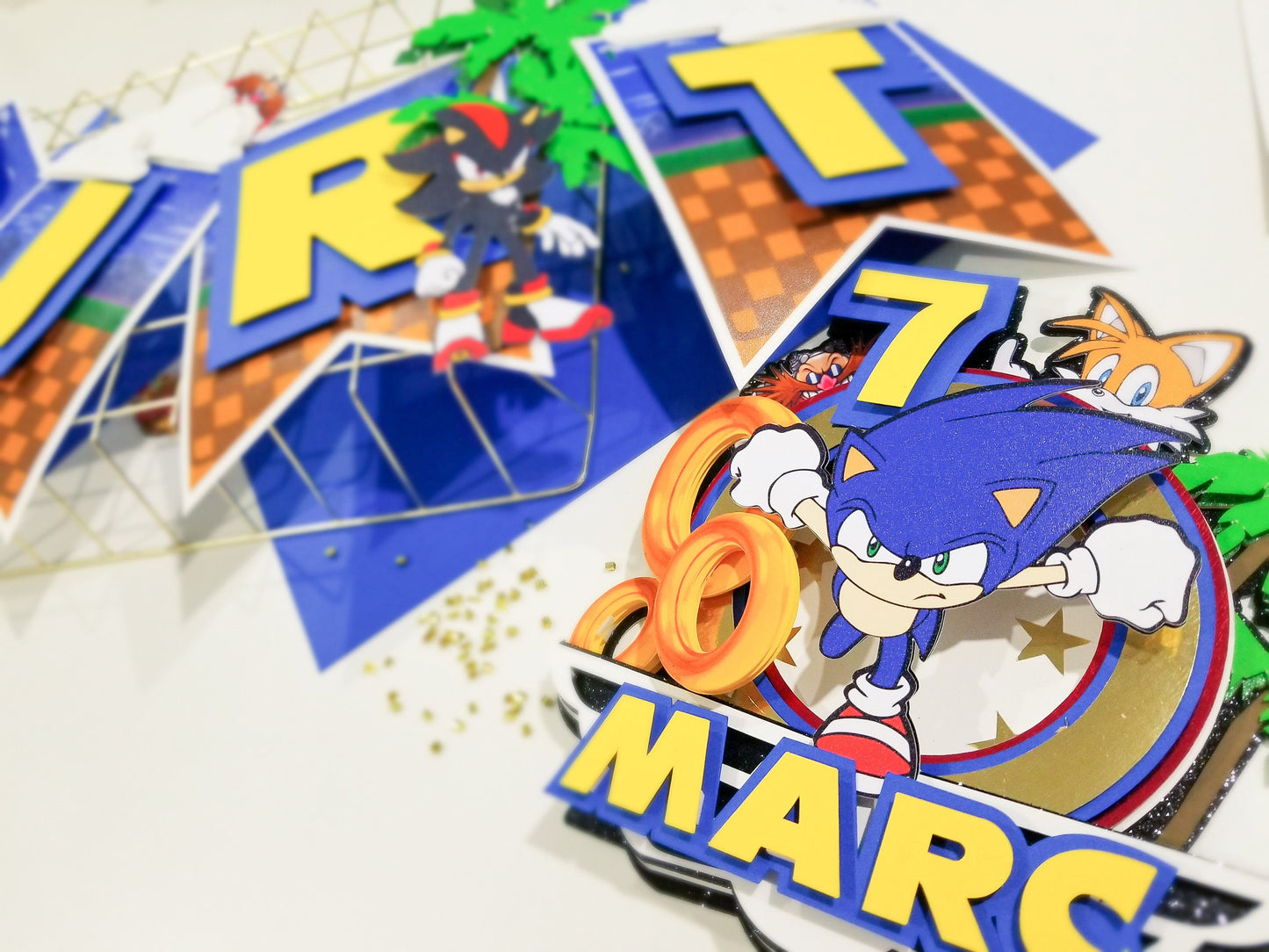 Hedgehog Cake Topper, Hedgehog Sonic party decor, Sonic banner and cake topper