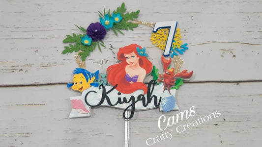Ariel cake topper, little mermaid cake topper, little mermaid birthday decor, princess cake topper, Ariel, little mermaid birthday theme