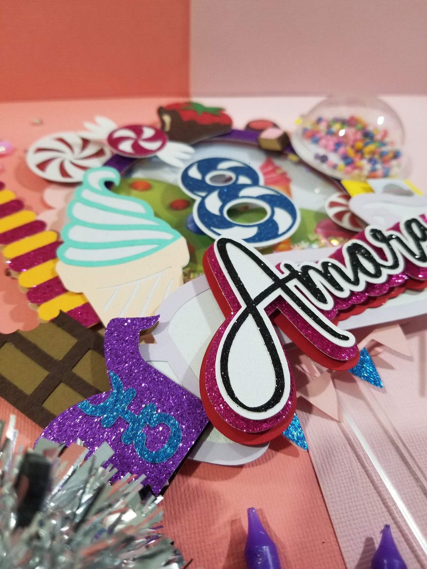 Candy Cake Topper, Two Sweet Cake Topper,