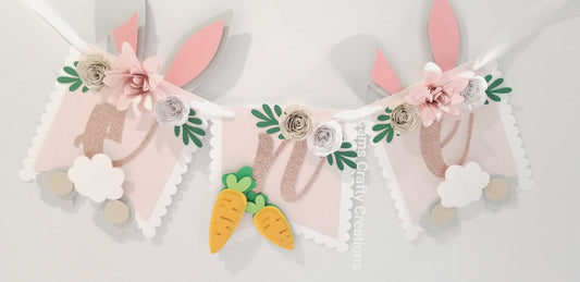 Bunny ONE banner | Some bunny turned ONE banner | 1st birthday bunny banner