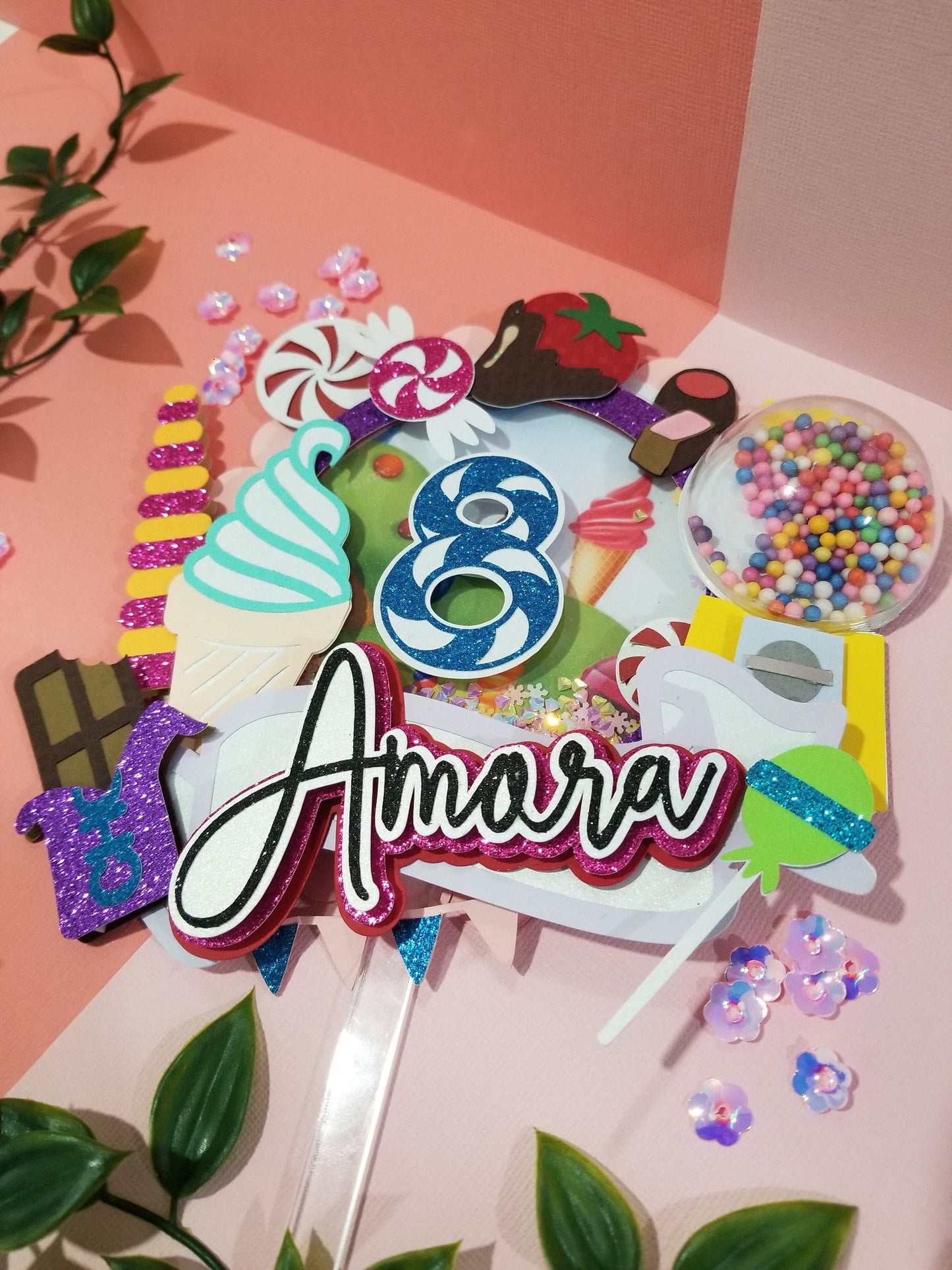 Candy Cake Topper, Two Sweet Cake Topper,